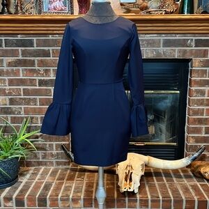 Gianni Bini Navy Dress With Bell Sleeves